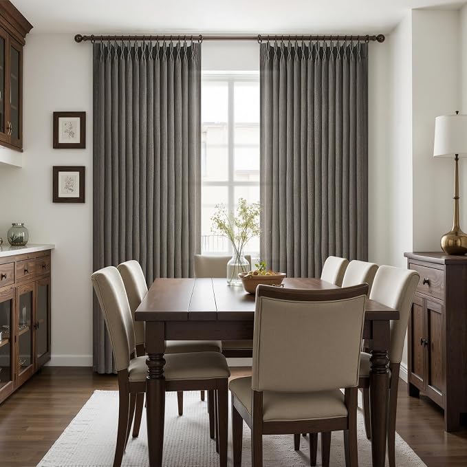 Memory Trained Pinch Pleated Flax Linen 102 Inch Extra Long Curtains - Image 5