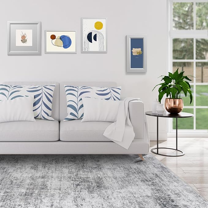 Aelenmu 5x7 Area Rugs for Living Room Bedroom Dining Room Washable Grey | Soft - Image 9