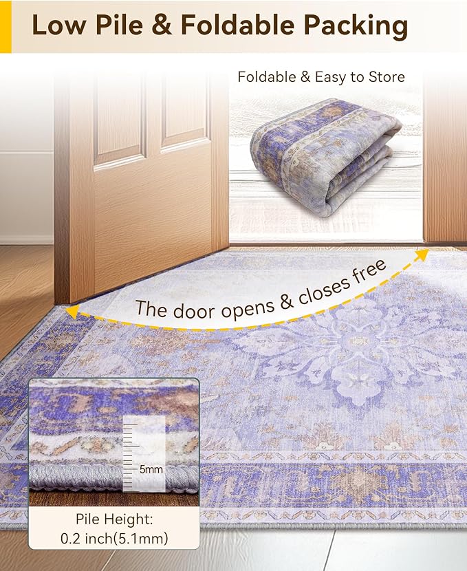 RELEANY Washable Area Rug, Runner 2'x10', Water Repellent, Pet Friendly - Image 5