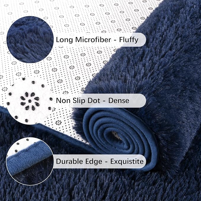 Chicrug Soft Runner Rugs for Bedroom Living Room Plush Fluffy Rug 2x5 | Shag - Image 6