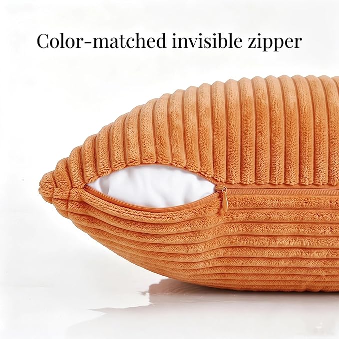 Fancy Homi 2 Packs Orange Euro Decorative Throw Pillow Covers 26x26 Inch - Image 3