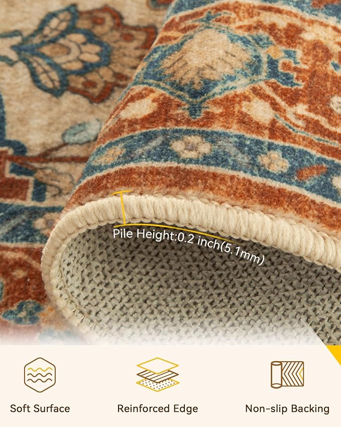 RELEANY Washable Area Rug, Large 10'x14', Water Repellent, Pet Friendly - Image 3