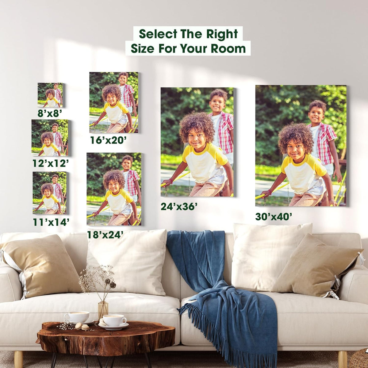BuildASign Custom Canvas Prints with Your Photos – Personalized Picture To Canvas Wall Art, Perfect for Home Decor, Gifts & Keepsakes, Ready to Hang (12" L x 12" W x .75”D, Classic Brown)