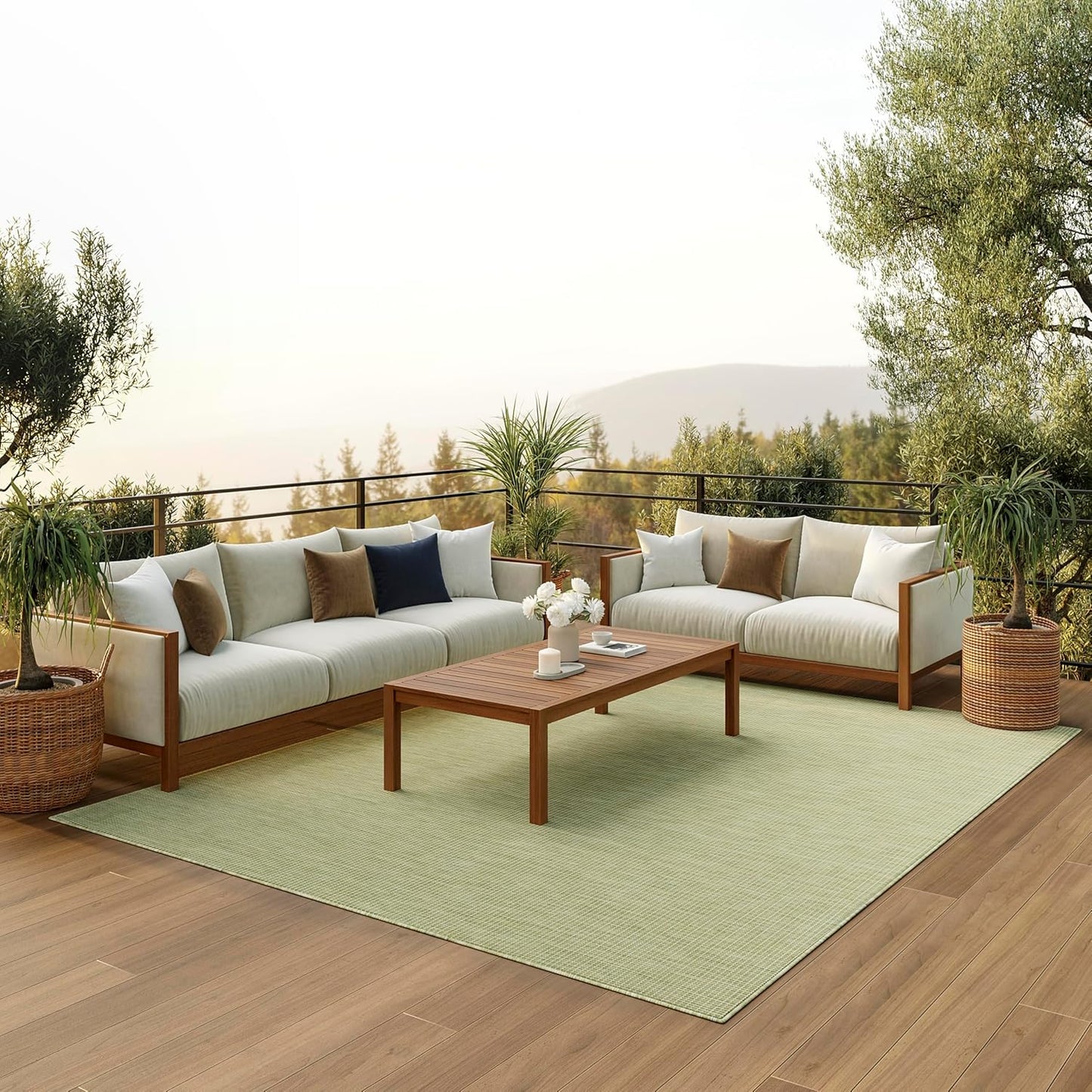 Nourison Home Home Positano 8' x 10' Fabric Green Area Rug