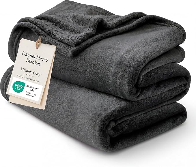 Bedsure GentleSoft Fleece Bed Blankets Large Size Charcoal by Unknown