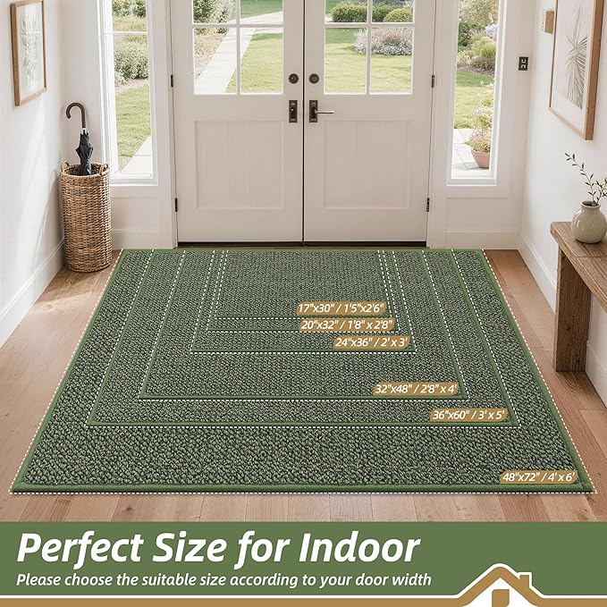 BEQHAUSE Dirt Trapper Door Mat 17" x 30", Non-Slip Doormats, Dirt Resist and - Image 2