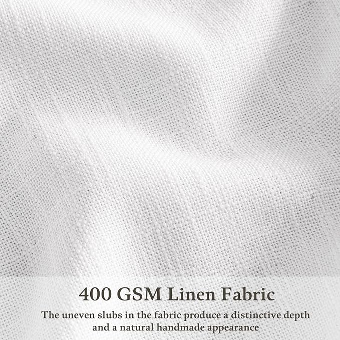 Memory Trained Pinch Pleat Semi Sheer Linen Snow White Curtains 100 Inches | - Image 3