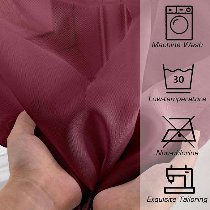 Simplebrand Red Sheer Panles 72 Inches Long 2 Panels - Image 4