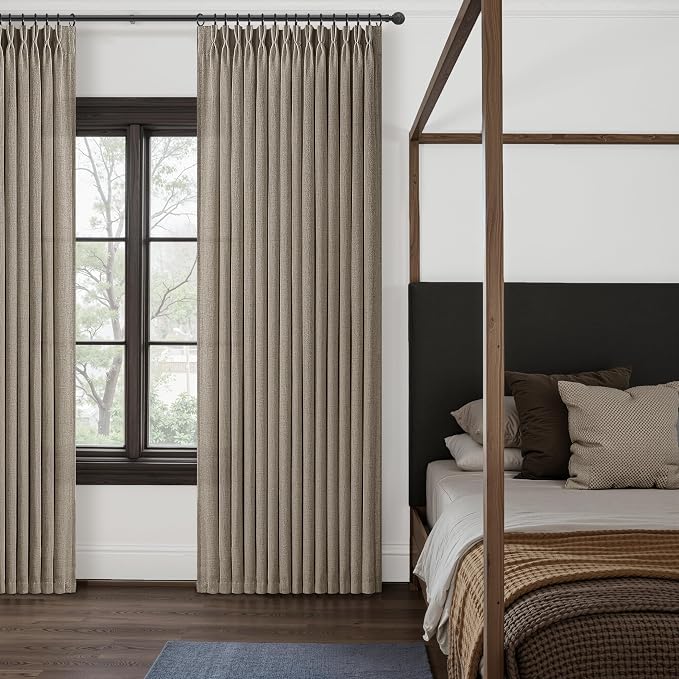 Dark Flax 60 Inch Wide Light Filtering Curtains 90 Inches Long 2 Panels - Image 7