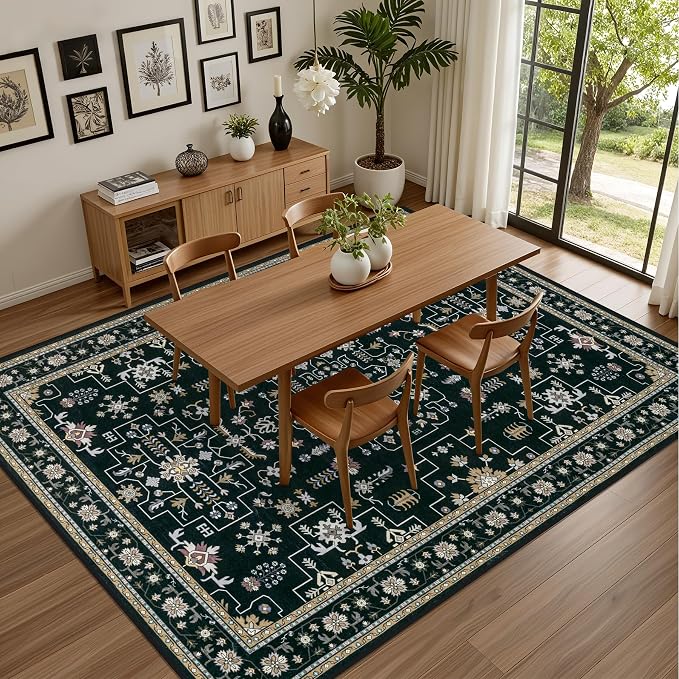 9x12 Area Rugs Living Room: Washable Vintage Rug - Image 5