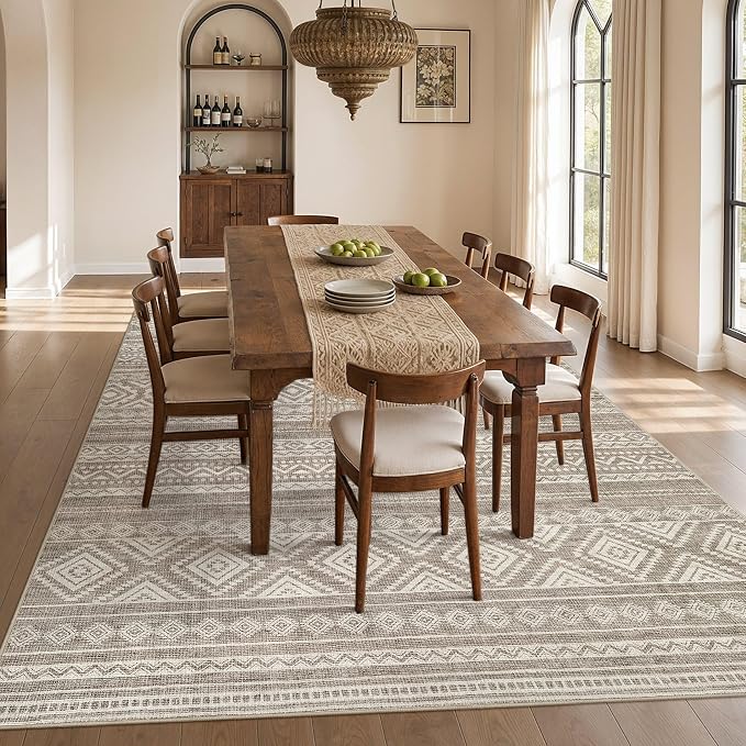 cotiled Boho 5x7 Area Rugs for Living Room: Soft Moroccan Washable Rug | Solve - Image 7