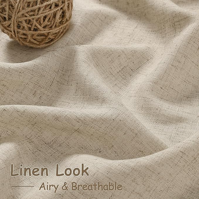 Taupe Burlywood Linen Curtains for Living Room 100 Inches Long Light Filtering - Image 4