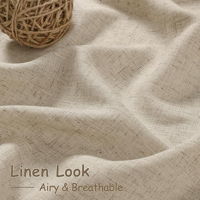 Taupe Burlywood Linen Curtains 132 Inch Length - Image 4