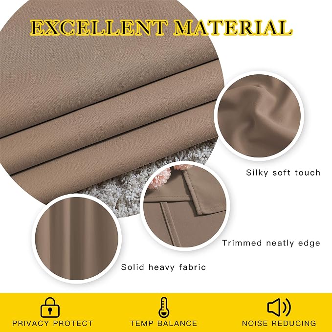 NICETOWN Blackout Kitchen Short Window Curtains 36 inch Length, Thermal - Image 4