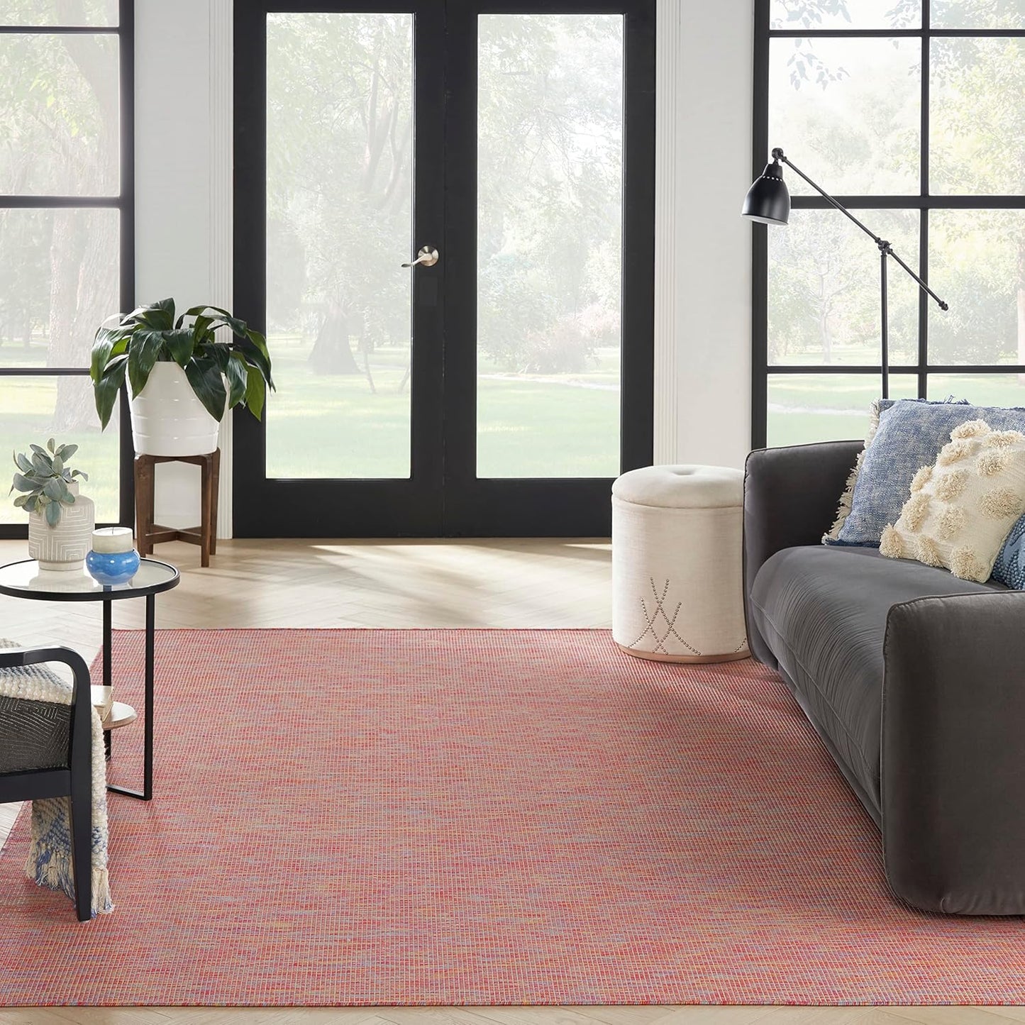 Nourison Home Positano Indoor/Outdoor Rainbow 7' x 10' Area Rug, Easy Cleaning, Non Shedding, Bed Room, Living Room, Dining Room, Backyard, Deck, Patio (7x10)