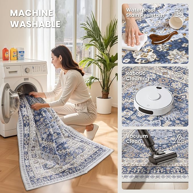 2x6 Runner Rug Non Slip, Washable Hallway Runner Rug, Nursery Room, Soft Runner - Image 4