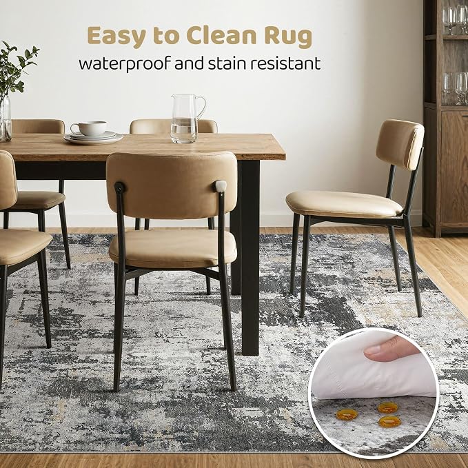 LOONGRUG 7x10 Area Rug Washable Large Neutral Modern Living Room Rugs | - Image 6