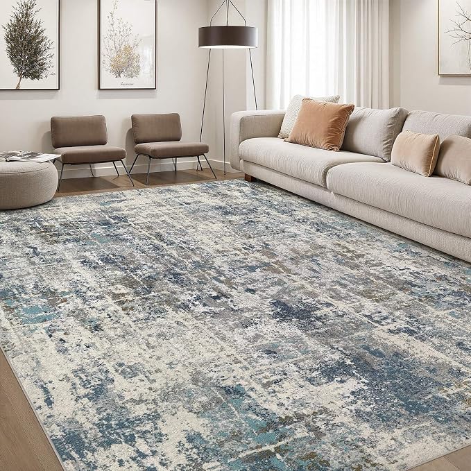 DMOYEST Area Rug Living Room Rugs 6x9 Washable Abstract Carpet | Neutral Modern by DMOYEST