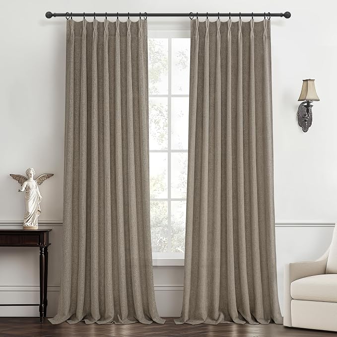 Extra Long Semi Through 120 Inch Curtains 2 Panels by PleatedDrapes