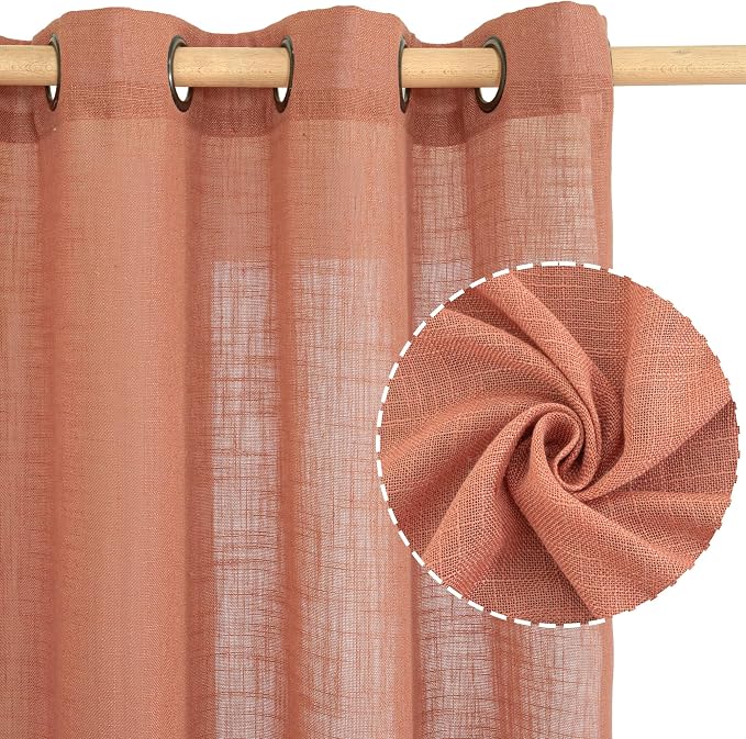 Short Linen Curtains 40 Inch Length - Image 2