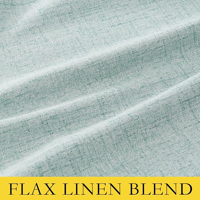 NICETOWN Seafoam Green Thick Linen Blend 100% Blackout Curtains - Image 9