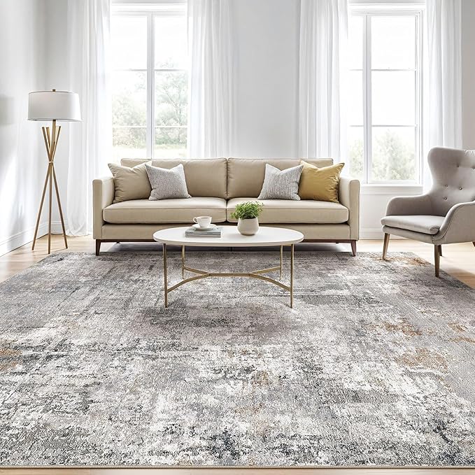 LOONGRUG 12x15 Area Rug Washable Large Neutral Modern Living Room Rugs | - Image 5