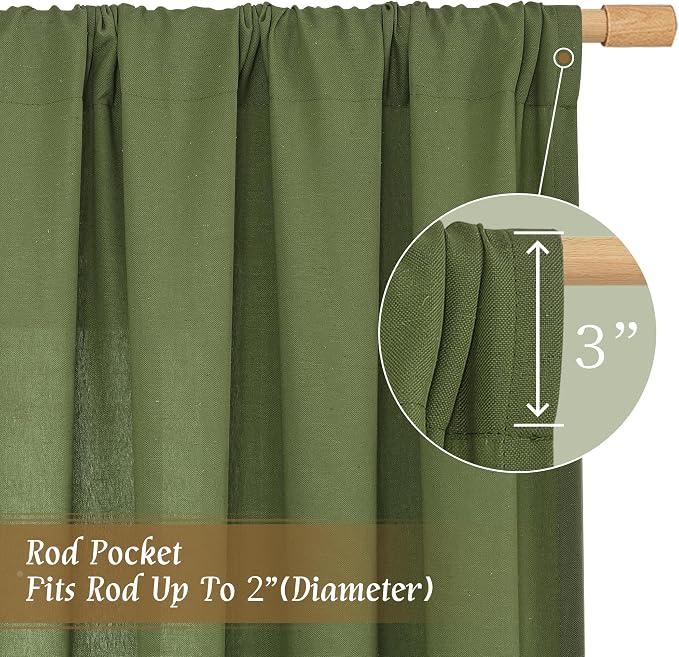 Light Filtering Linen Curtains 63 inches Long - Image 3