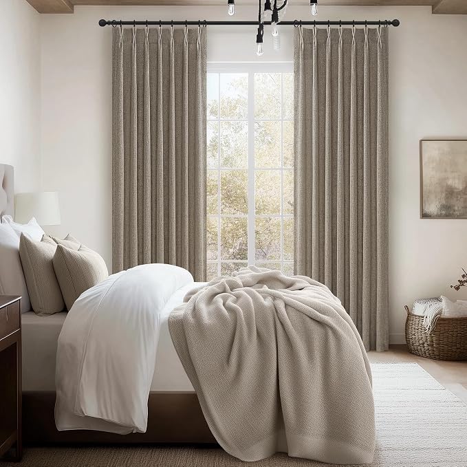 Pinch Pleated Natural Linen Sheer Curtains 84 Inches Long - Image 7