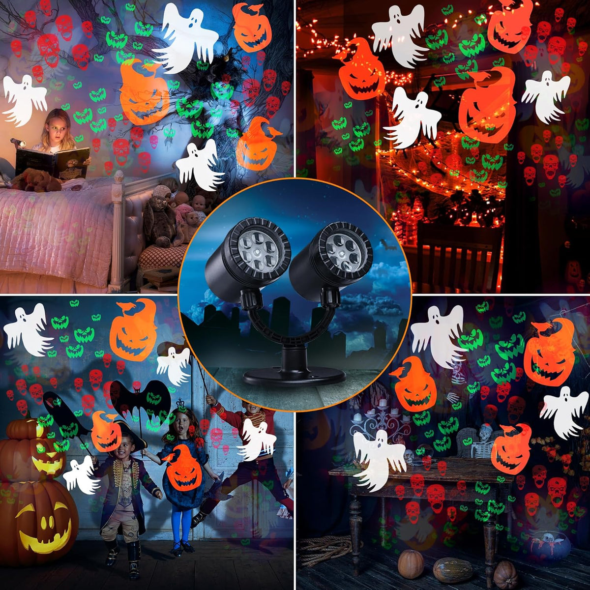 Halloween Lights Projector, Halloween Decorations Lighting Projector, with Timer Led Pumpkin Ghost Demon Light, for Holiday Party Garden Patio Yard Outdoor Indoor Landscape Decor