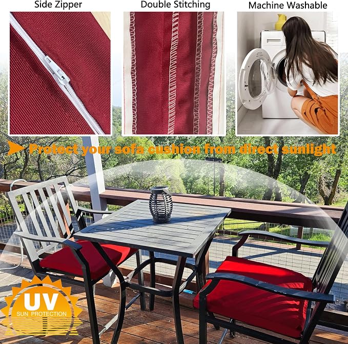 Sqodok Outdoor Cushion Covers 22x20 inch, Wicker Chair - Image 4