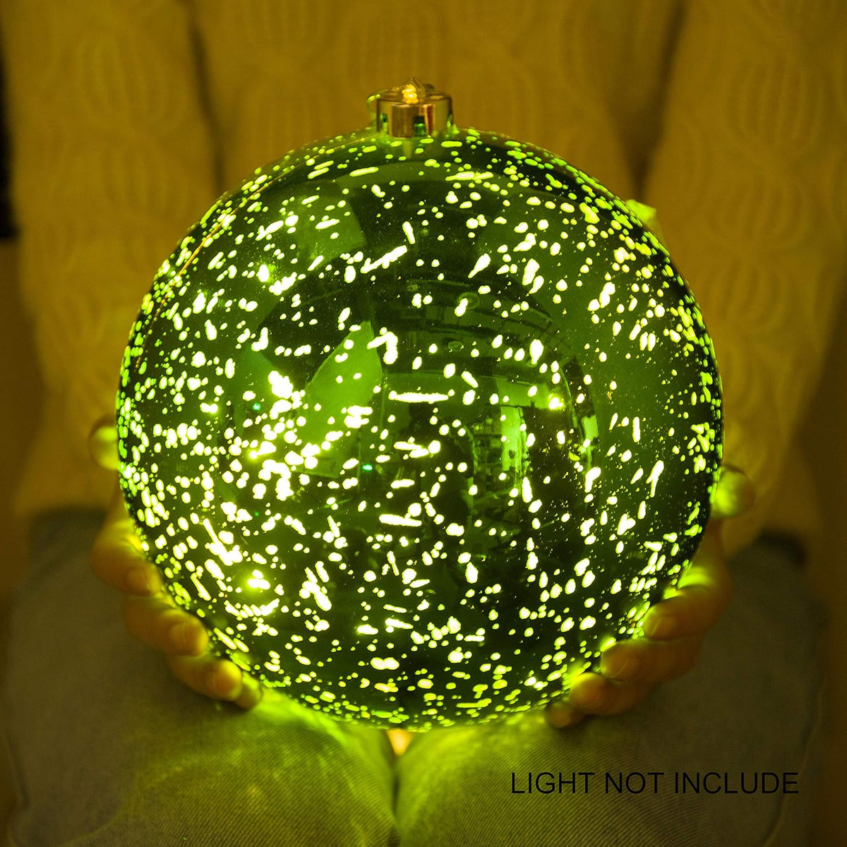 XmasExp Large Christmas Ball Ornaments,1pcs Green Giant Shatterproof Plastic Hanging Mercury Xmas Ball Decorations Christmas Tree Ornaments (Green, 8")