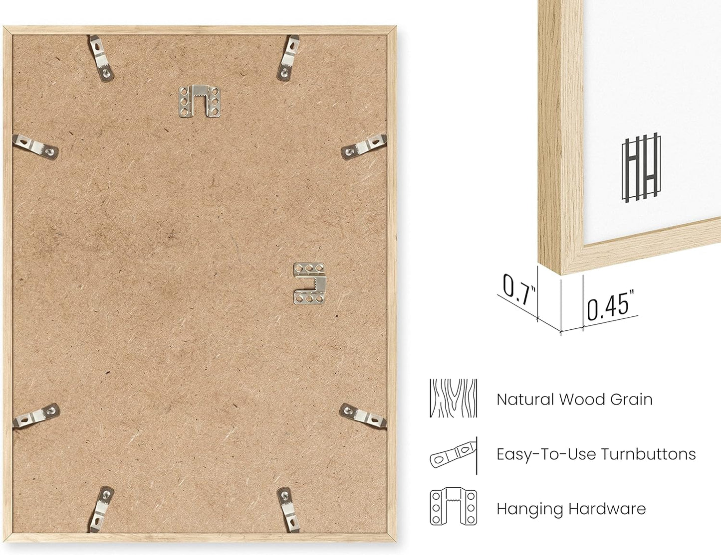 HAUS AND HUES 12 by 18 Picture Frame Set of 1-12 x 18 Poster Frame, 18x12 Light Wood Frame, 12x18 Frame, 12 x 18 Frame Natural Wood, 12 x 18 Picture Frame Wooden (Beige Frame)