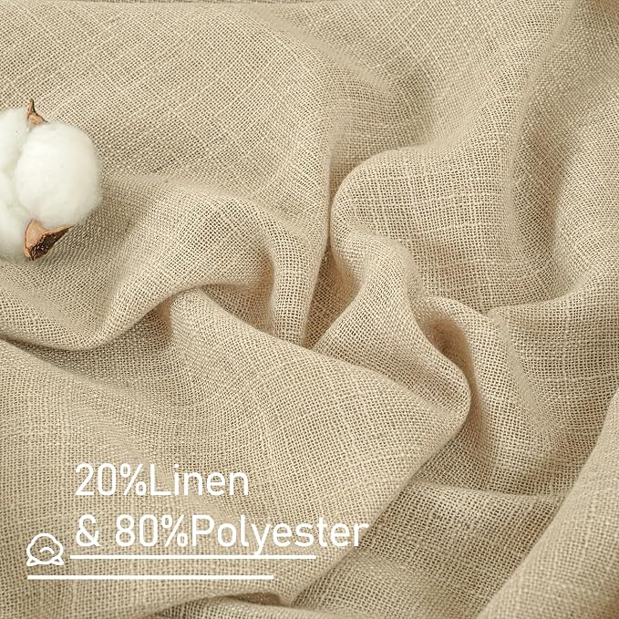 Kitchen Semi Sheer Linen Curtains 24 Inch Length - Image 2