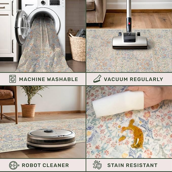 Washable Dining Room Rugs, 7x9 Area Rug - Image 5