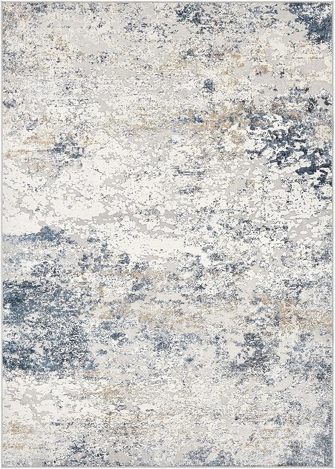 DMOYEST Area Rug Living Room Rugs 9x12 Washable Abstract Beige Blue Carpet | - Image 8