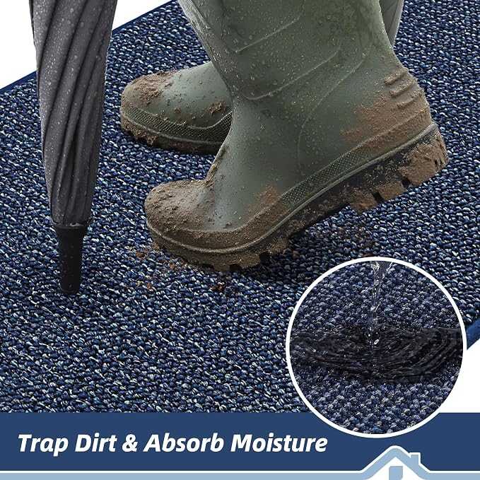 BEQHAUSE Dirt Trapper Door Mat 32" x 48", Non-Slip Washable Doormats, Low - Image 3