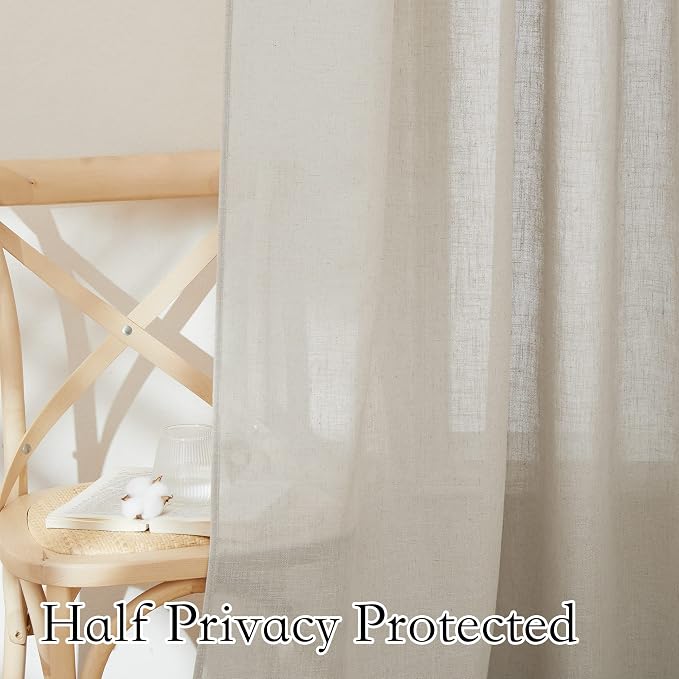 RYB HOME Extra Wide Sheer Curtains - Image 3