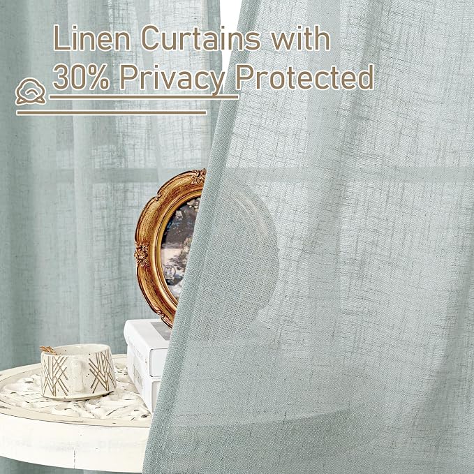 60 Inch Length Sheer Linen Curtains - Image 5