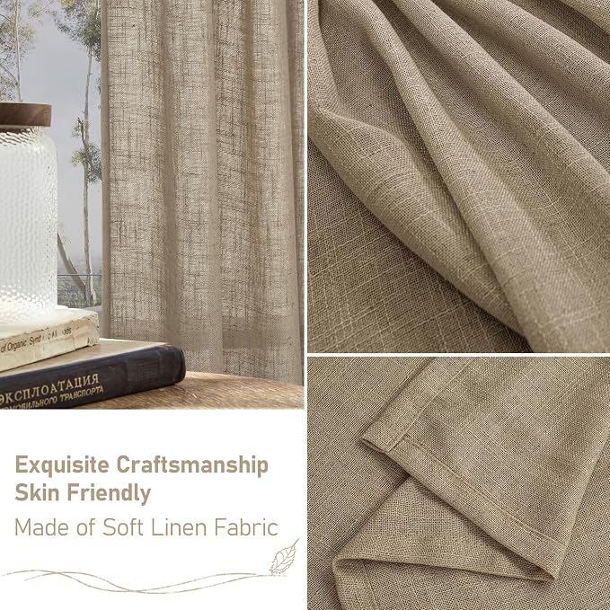 Semi Sheer Linen Curtains 36 Inch Length - Image 6