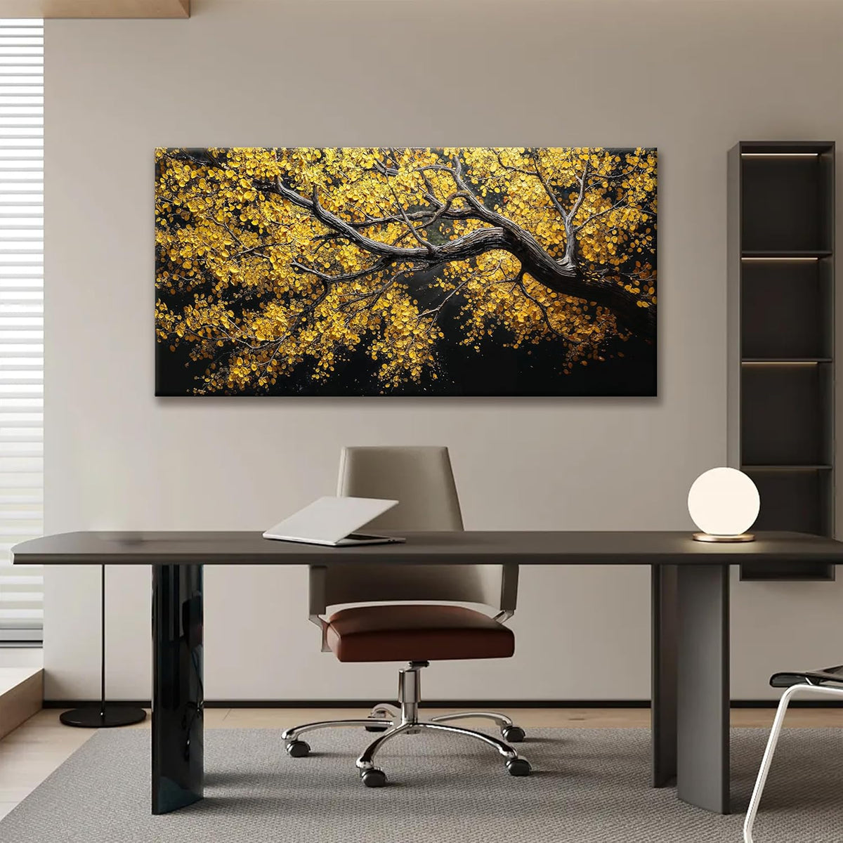 Modern Wall Art Nature Canvas Art Wall Decor Abstract Wall Decor Prints Painting Gold Tree Botanical Abstract Wall Art Picture For Bedroom Living Room Dining Room Home Office Artwork 24"×48"