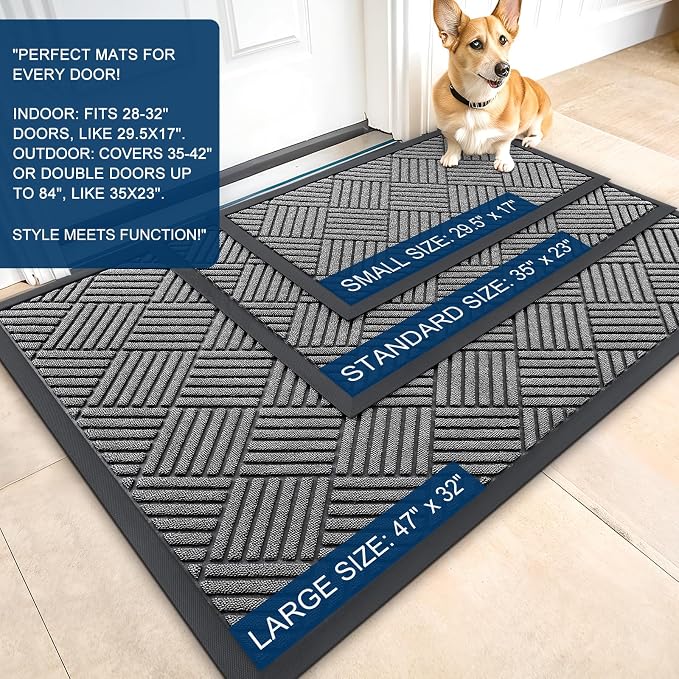 OLANLY Front Door Mat Outside Entrance 33x21, Waterproof Heavy-Duty Doormat | - Image 2