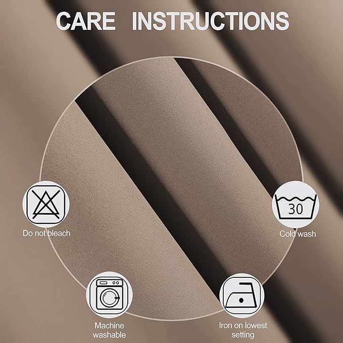 Cappuccino Blackout Curtains 38 x 54 Inch Length/Set of 2 Curtain - Image 4