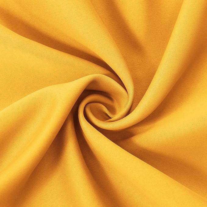 Yellow Blackout Curtains 34 x 63 Inch Length/Set of 2 Curtain Panels/Thermal - Image 4