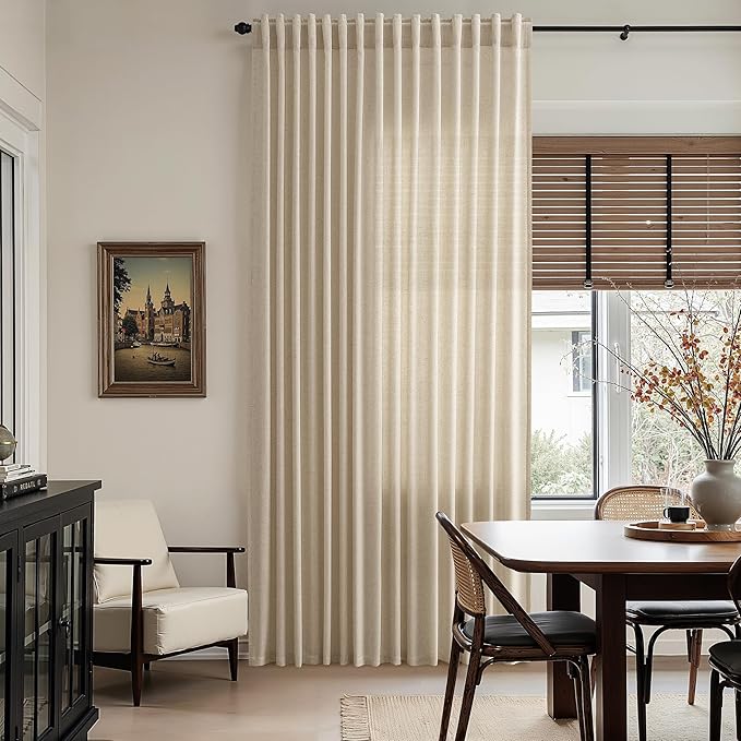 Taupe Burlywood Linen Curtains for Living Room 98 Inches Long Light Filtering - Image 6