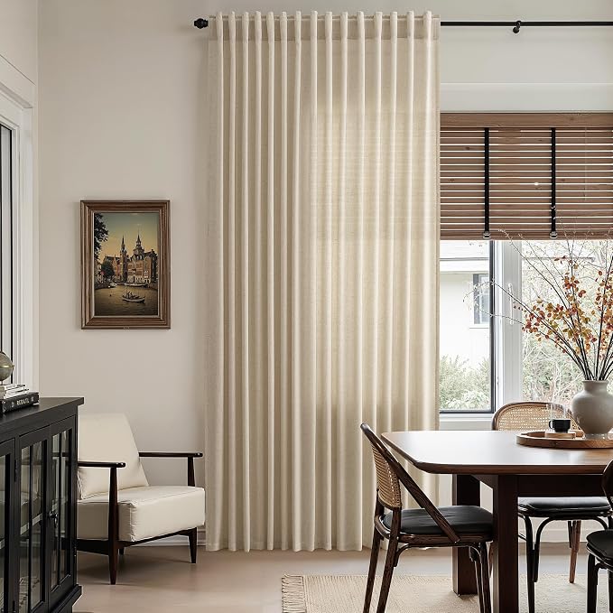 Taupe Burlywood Linen Curtains for Living Room 100 Inches Long Light Filtering - Image 6
