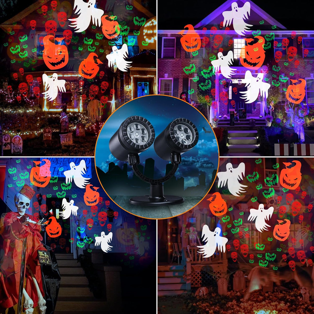 Halloween Lights Projector, Halloween Decorations Lighting Projector, with Timer Led Pumpkin Ghost Demon Light, for Holiday Party Garden Patio Yard Outdoor Indoor Landscape Decor