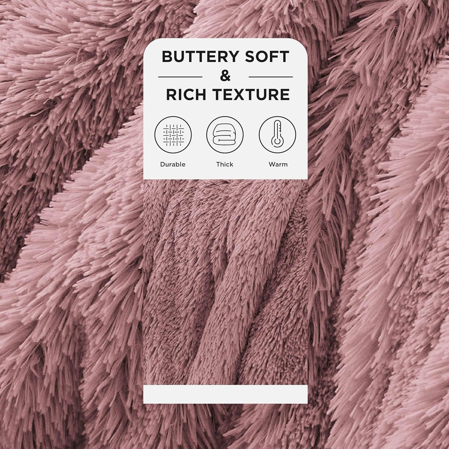 Bedsure GentleSoft Fluffy Dusty Pink Throw Blanket Gifts for Women, Girls, Soft Fleece Cozy Fuzzy Sherpa Plush Warm Minky Thick Faux Fur Throws for Couch, Dark Pink Decor Blanket Gifts for Her, 50x60