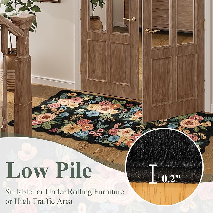 DUKINO 3x10 Runner Rug, Non Slip Floral Washable Rug - Image 8
