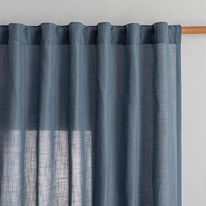 MYSKY HOME Living Room Curtains 90 Inches Long Farmhouse Light Filtering by MYSKYHOME