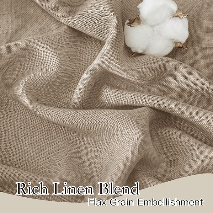 RYB HOME Linen Semi Sheer Curtains - Image 4